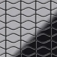 ALLOY Mosaik Fliese Massiv Metall Edelstahl Hochglanz Grau 1,6mm Kismet & Karma-s-s-m 1 Paket mit 10 Matten 0,86 m2 Grau