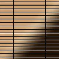 ALLOY Mosaik Fliese Massiv Metall Titan Hochglänzend Kupfer 1,6mm Stark Linear-ti-am 1 Paket mit 10 Matten 0,94 m2 Kupfer
