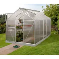 Pergart Vitavia, Aktionsangebot (inkl. 100 Euro Zubehör): Gewächshaus "Triton 6200" inkl. Stahlfundament, aluminium eloxiert, 6,2 m², 4 mm HKP