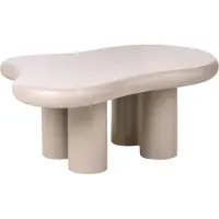Beliani Couchtisch Taupe aus MDF und PVC 100 x 70 x 40 cm Asymmetrische Form Modernes Design Minimalistisch für Wohnzimmer