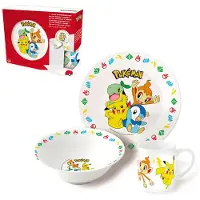 Stor Pokémon Lustiges Keramik-schüssel-teller-und Tassen-set Mit Lunch-tasche