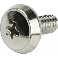 StarTech.com .com 50er-Pack 12-24 12mm Nickel Rackschrauben Set für 19 und 10 Zoll Serverracks, Netzwerkschränke und Gehäuse, Silber, TAA, Schraube, Stahl, Kuppelkopf, Silber, RoHS, REACH, 16,5 mm
