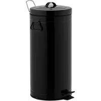 Cstore Edelstahl-Mülleimer mit Pedal BROOKLYN schwarz 30L Edelstahl Schwarz