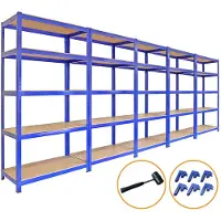 Monster Racking 5 x 90cm große Regaleinheiten für Garage, Schuppen oder Werkstatt Blau