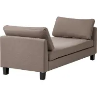 Beliani Chaiselongue Taupe Stoff Gepolstert mit Kissen Beidseitig ohne Armlehnen Modern Recamière Relaxliege für Wohnzimmer Schlafzimmer Indoor
