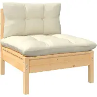 vidaXL 6-tlg. Garten-Lounge-Set mit Creme Kissen Kiefernholz