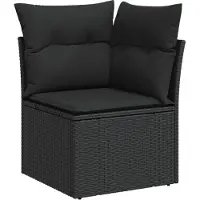 vidaXL Gartensofa-set 9 pcs Schwarz Poly-Rattan