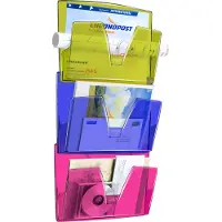 Cep Wandprospekthalter Happy 3er Set, DIN A4, 1 Fach, bunt