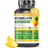 Vitastrong Bromelain Hochdosiert 5000 GDU - 270 Tabletten, Vegan, Entwässerung & Cellulitehilfe | St Tabletten