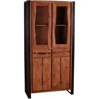 SIT Möbel NATURAL EDGE Vitrine Metall/Akazie natur und schwarz