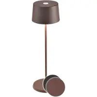 Zafferano Olivia Pro Tischlampe - Aufladbare LED Außenlampe - 35,5 cm - Weiß