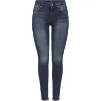 ONLY Damen Skinny Ankle Jeans Cropped Stretch Denim Hose ONLBLUSH Fransen Größe: L / 34L
