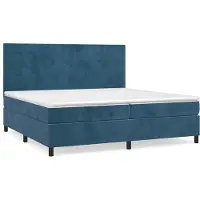 Syfax Boxspringbett mit Matratze Dunkelblau 200x200 cm Samt