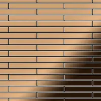 ALLOY Mosaik Fliese Massiv Metall Titan Hochglänzend Kupfer 1,6mm Stark Avenue-ti-am 1 Paket mit 10 Matten 0,74 m2 Kupfer