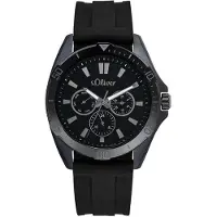s.Oliver Herren Uhr Armbanduhr Multifunktion Leder 2034601
