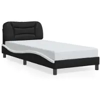 vidaXL Bettgestell ohne Matratze "Hvar" Schwarz und Weiß 80x200 cm Kunstleder