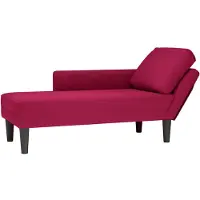 vidaXL Chaiselongue mit Kissen und Rechter Armlehne Weinrot Samt