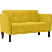 vidaXL Zweisitzer-Sofa Gelb 111 cm Samt