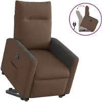 vidaXL Relaxsessel mit Aufstehhilfe Braun Stoff