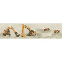 Profhome 358712-GU Kinder Tapete Grafisch Matt Orange Beige Schwarz 0,65 m2 0,13 m x 5,00 m 0,65 m2 Orange