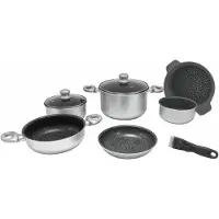 Gimex Pfannenset - Induktion - Silber - 9-teilig