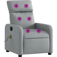vidaXL Massage-Relaxsessel Hellgrau Stoff