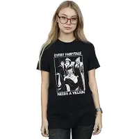 Disney Damen/Damen Jedes Märchen braucht einen Bösewicht Baumwoll-Boyfriend-T-Shirt (Schwarz)