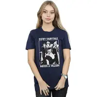 Disney Damen/Damen Jedes Märchen braucht einen Bösewicht Baumwoll-Boyfriend-T-Shirt (Marineblau)