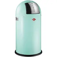 Wesco Abfallsammler 175831-51 PUSHBOY in MINT mit 50 Liter Volumen und Klappdeckel / Abfalleimer / Mülleimer