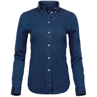 Tee Jays Damen Denim Twill Bluse langarm 4003 indigo XL