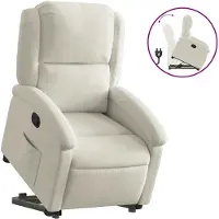 vidaXL Relaxsessel mit Aufstehhilfe Creme Samt