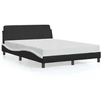 vidaXL Bettgestell "Dover" Schwarz und Weiß 140x200 cm Kunstleder