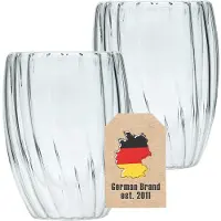 Intirilife Thermo Tee Kaffee Glas 210 ml Striped Style