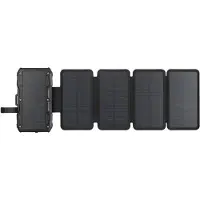 Sandberg Solar 5-Panel Powerbank 10000, 10000 mAh, Programmable Power Supply (PPS), Kabelloses Aufladen, Schwarz