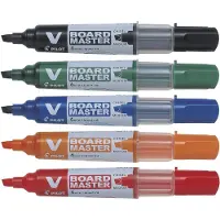 Pilot - Whiteboard markers V-Board Master, round, - with 5 pcs. ass. colors