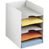 PaperFlow Formularbox DIN A4, Polystyrol, für Aktenordner, 5 Fächer, lichtgrau