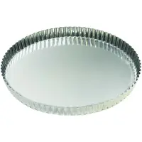 Gobel - Tortenform, rund, geriffelt - Weißblech - Fester Boden - Ø 26/24 cm H 2,5 cm - 126332