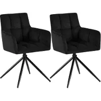 CLP 2er Set Esszimmerstuhl Jonah Stoff Schwarz