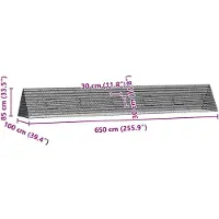 vidaXL Hühnerkäfig Silber 650 x 100 x 85 cm Verzinkter Stahl