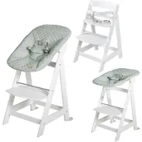 Roba Born Up Treppenhochstuhl, Set 2in1, 'Style' frosty green, mit Liegefunktion, ab Geburt