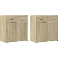 vidaXL Sideboards 2 Stk. Sonoma-Eiche 79x38x80 cm Holzwerkstoff