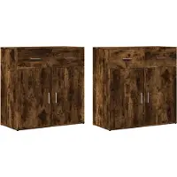vidaXL Sideboards 2 Stk. Räuchereiche 79x38x80 cm Holzwerkstoff