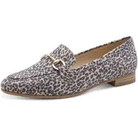 Marco Tozzi Damen-Mokassin-Slipper Leopard-Beige, Farbe:beige/schlamm, EU Größe:38