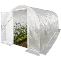 HABITAT ET JARDIN Tunnelgewächshaus mit Tür "Mimosa" 4,5 x 2 M – 180 g – 9 M² - Weiß