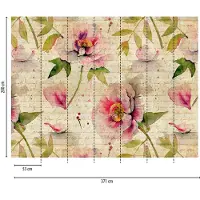 Profhome 382761-GU Fototapete Blumen Matt Beige Grün Rosa 3,71 m x 2,8 m 0,53 m x 20,10 m 10,39 m2 Beige