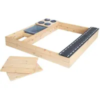 Roba Street & Play Sandkasten aus Holz mit Kochplatte und Spielwanne inkl. Abdeckungen