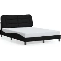 vidaXL Bettgestell ohne Matratze "Hvar" Schwarz 140x200 cm Stoff
