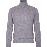 Seidensticker Strickpullover "Schwarze Rose", Herren, Gr. XL, grau, 100% Kaschmir, unifarben, regular fit, ohne Ausschnitt, Pullover Strickpullover, 1/1 Rollkragen Uni