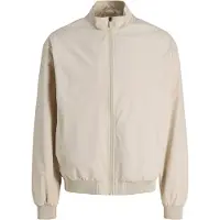 Jack & Jones Bomberjacke "JJECHARGE STAND COLLAR BOMBER NOOS", Herren, Gr. XS, moonbeam, Web, Obermaterial: 100% Polyester, unifarben, Jacken Bomberjacke, mit Stehkragen