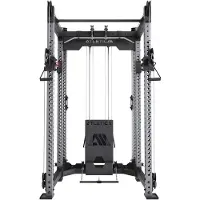ATLETICA R8 Alpha | Power Rack | Squat Rack & Kabelzug | 180kg Steckgewichte für Cable Cross, Latzug, Rudern | Klimmzugstange, J-Hooks | Edelstahl